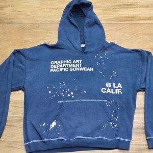 PacSun Navy Graphic Vintage Streetwear Style Art Hoodie Sweatshirt